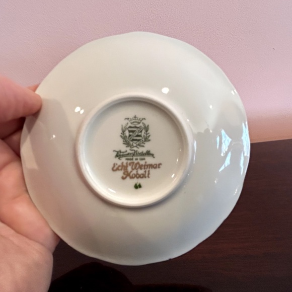 Weimar Katharina Miniature Porcelain Echt Kobalt and Gold Coffee Cup and Saucer - Picture 6 of 13